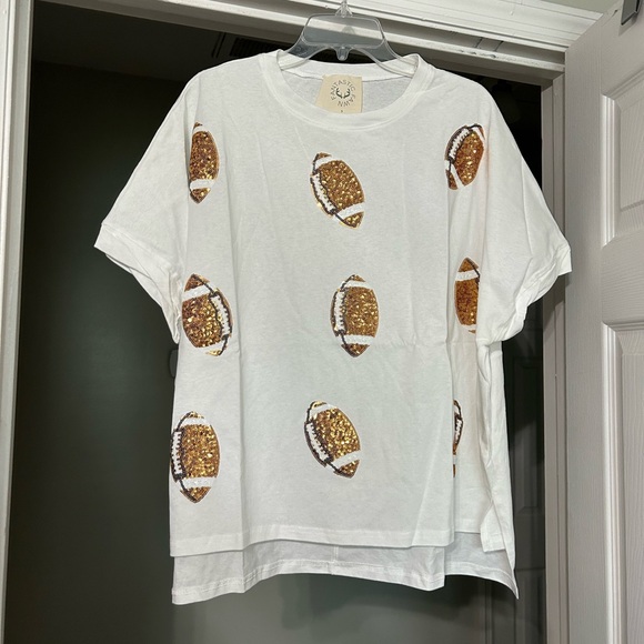 Fantastic Fawn Gold Sequin Football Top - Small - Picture 3 of 6